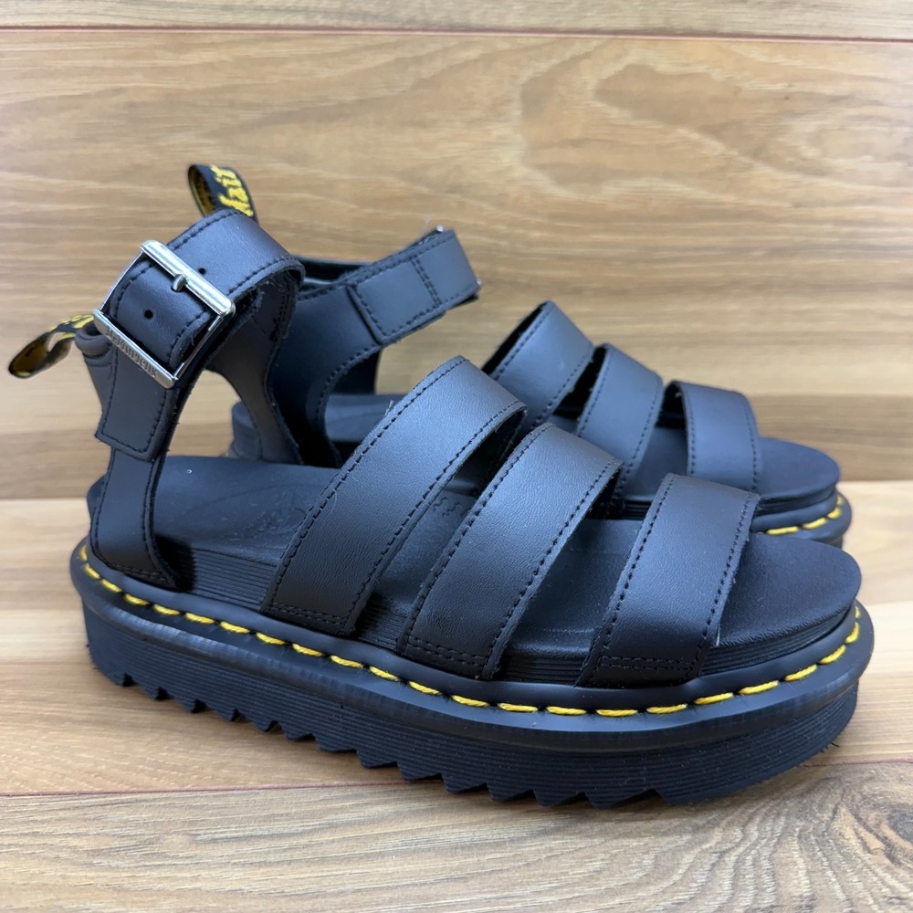 Dr.Martens Blaire Sandals Womens 5 Black Chunky Platform Grunge Edgy Streetwear - Picture 2 of 11